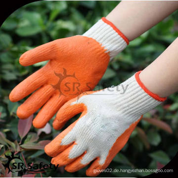 SRSAFETY 10 Ga Gelb Polycotton Liner Latex Tauchhandschuh